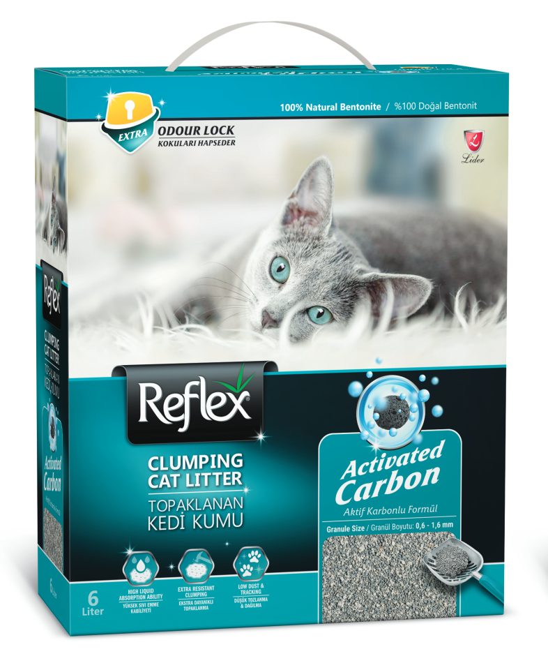 Reflex Aktif Karbonlu Topaklanan Kedi Kumu 6 Lt