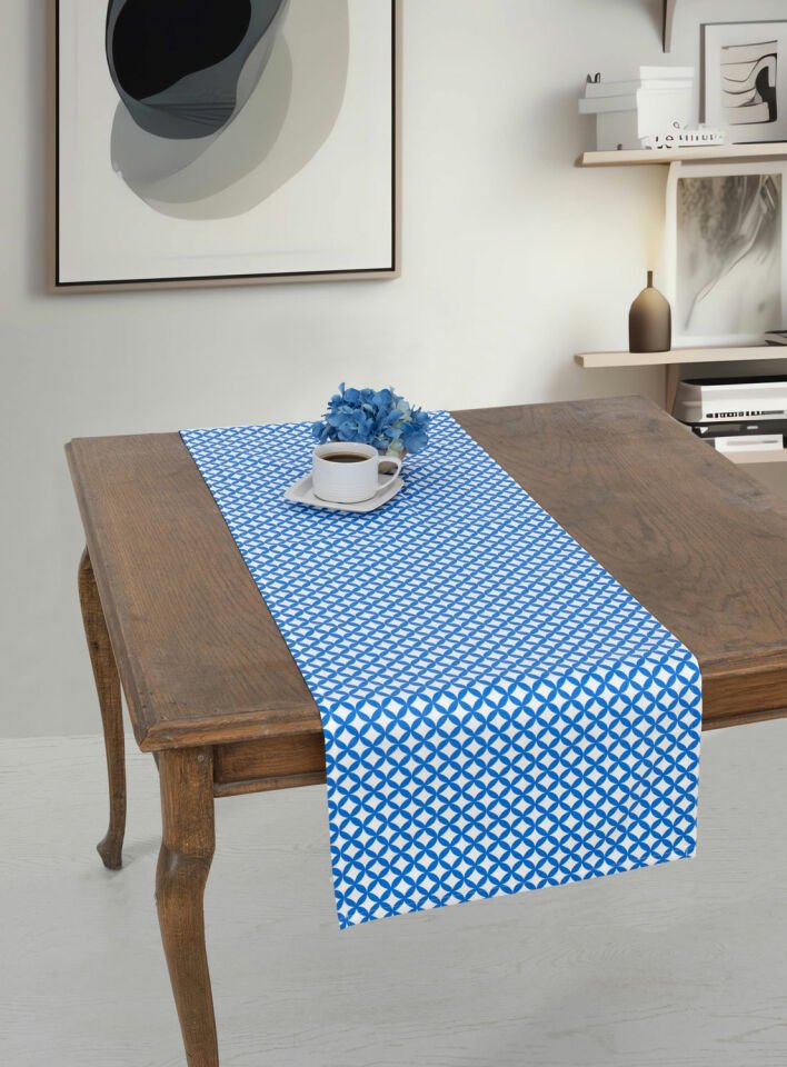 Menderes Home Cotton Collection Döşemelik Runner Mist Mavi