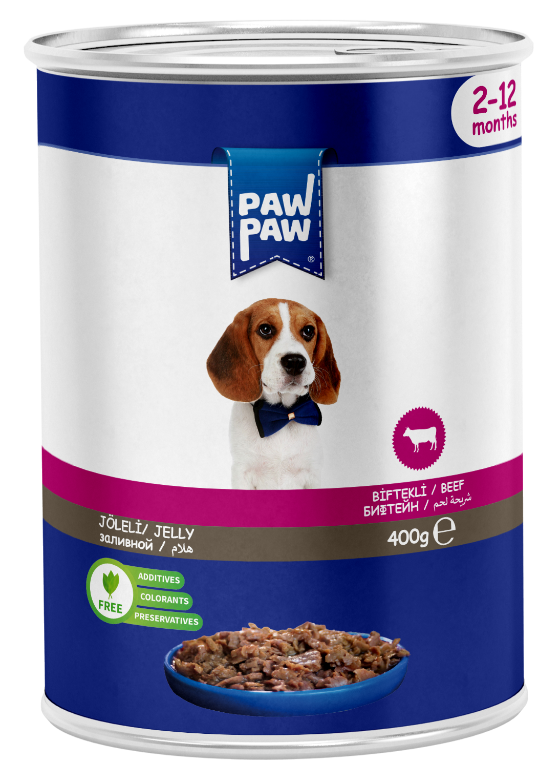 PAW PAW 12'Lİ KÖPEK BİFTEKLİ KONSERVE 400 GR