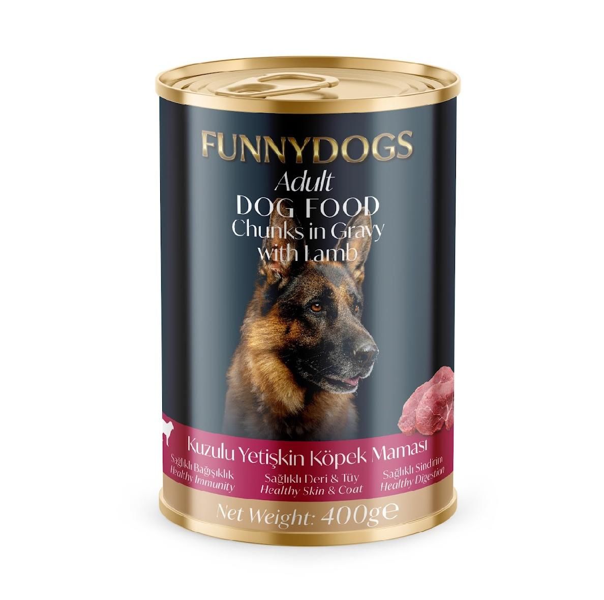 FUNNY DOG 12'Lİ  KÖPEK KONSERVESİ 400 GR KUZULU