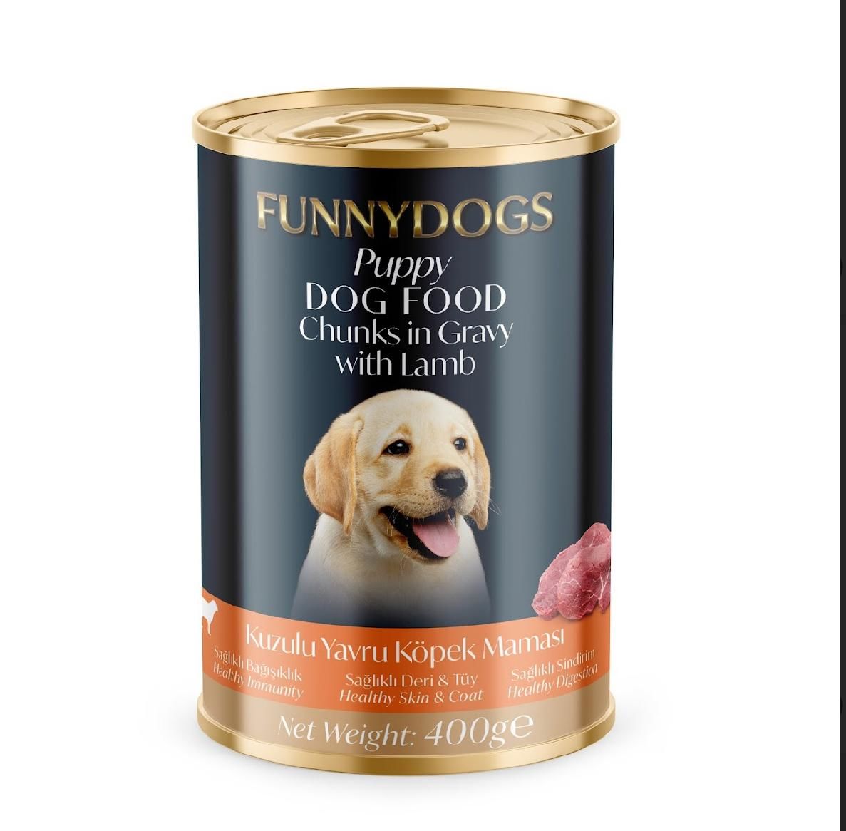 FUNNY DOG 12'Lİ YAVRU KÖPEK KONSERVESİ 400 GR KUZULU