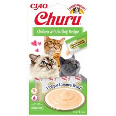 EU105-CİAO CHURU CREAM TAVUKLU VE DENİZ TARAKLI KEDİ ÖDÜL KREMASI 4X14 GR