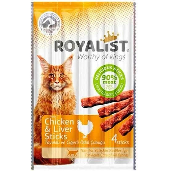 ROYALIST STİCKS KEDİ 20 GR 48'Lİ TAVUKLU-CİĞERLİ