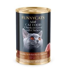 FUNNY CAT 12'Lİ  KEDİ KONSERVESİ TAVUKLU 400GR