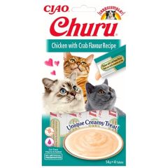 EU109-CİAO CHURU CREAM TAVUKLU VE YENGEÇLİ KEDİ ÖDÜL KREAMASI 4x14 GR