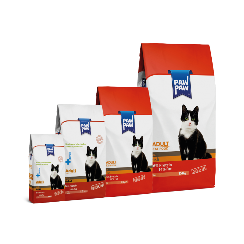 PAW PAW YETİŞKİN KEDİ MAMASI BALIKLI 1 KG