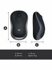 LOGITECH M185 Kablosuz Optic Siyah/Gri Mouse 910-002235