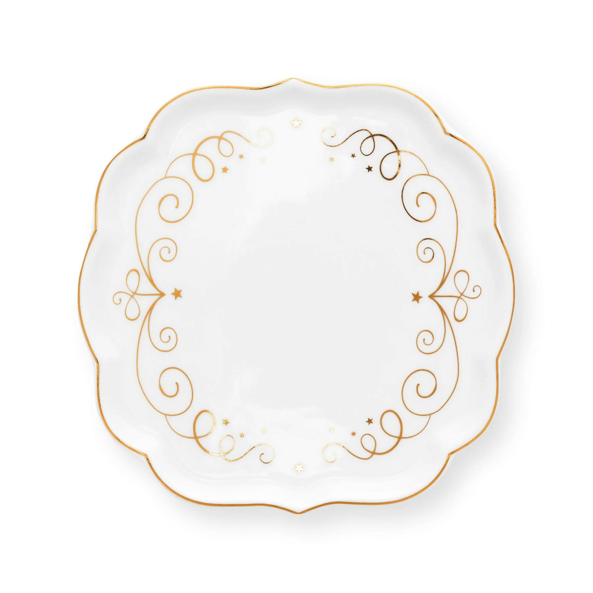 Beyaz Porselen Çay Tabağı 10 cm Royal Gold White Collection by Pip Studio