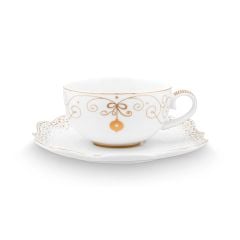 Beyaz Porselen Kahve Fincanı 125 ml Royal Gold White Collection by Pip Studio