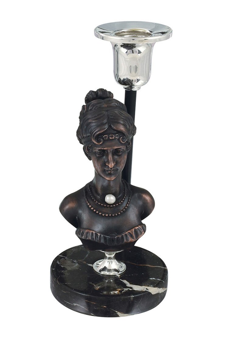 Marble Candlestick with Joséphine de Beauharnais Statue