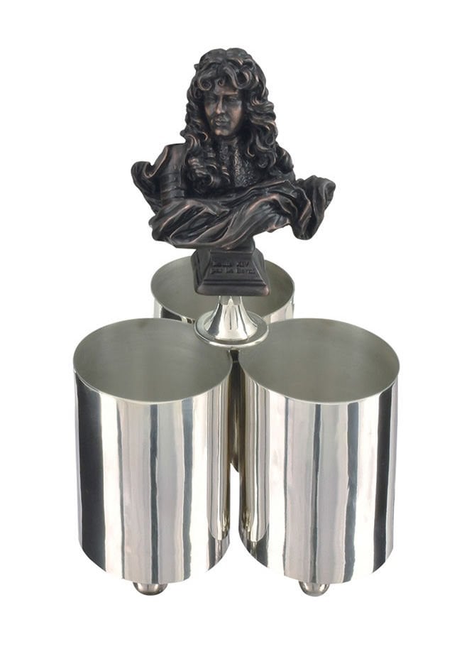 Silver Plated Three Section Spoon Holder with Louis XIV Sculpture