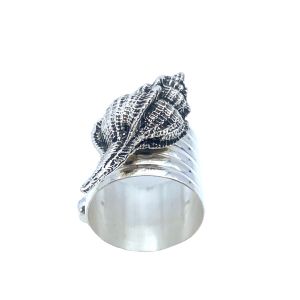 Deniz Kabuğu Figürlü Gümüş Kaplama Peçetelik