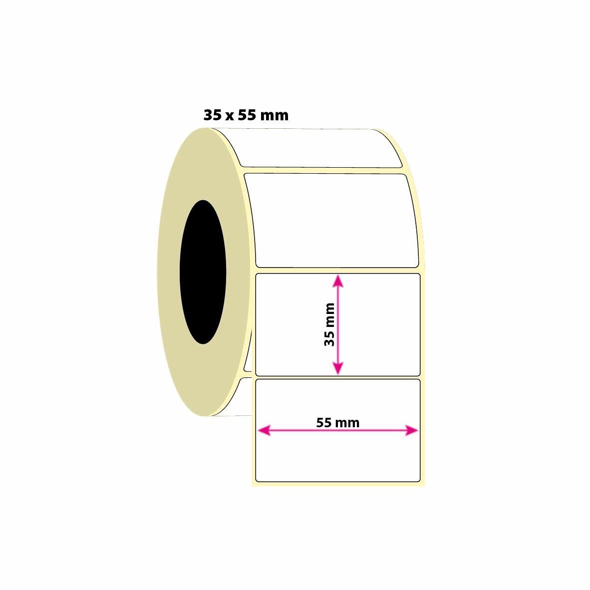 35x55mm PP Opak Etiket 1000 Adet (8687073831864)