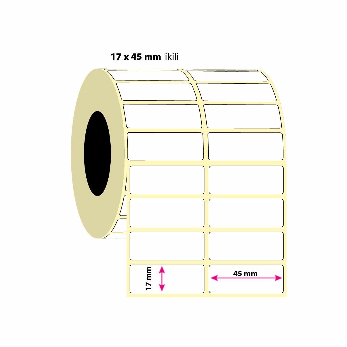 17x45mm İkili Vellum Etiket  4000 Adet (8687073831925)