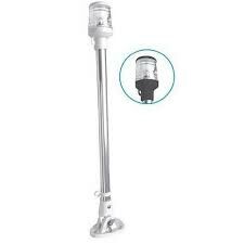 IŞIKLI BAYRAK DİREĞİ BOY:48 CM 12 V KROM BEYAZ LED