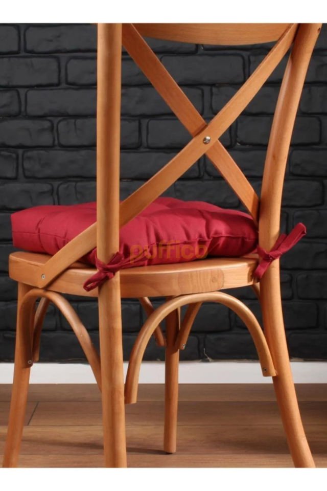 Sandalye Minderi 6'lı - Bordo - Pamuklu
