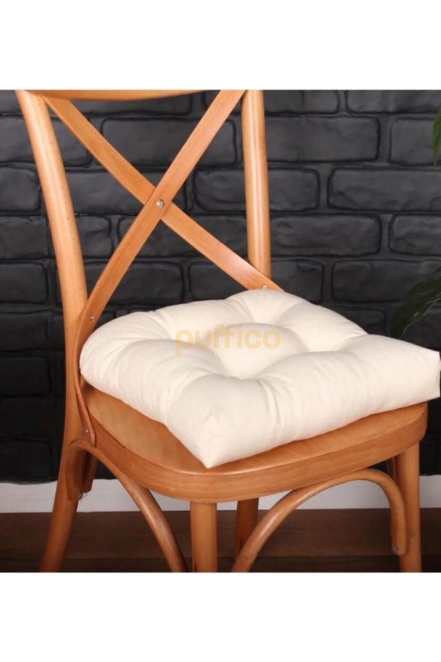 Sandalye Minderi 6'lı - Ekru - Pamuklu