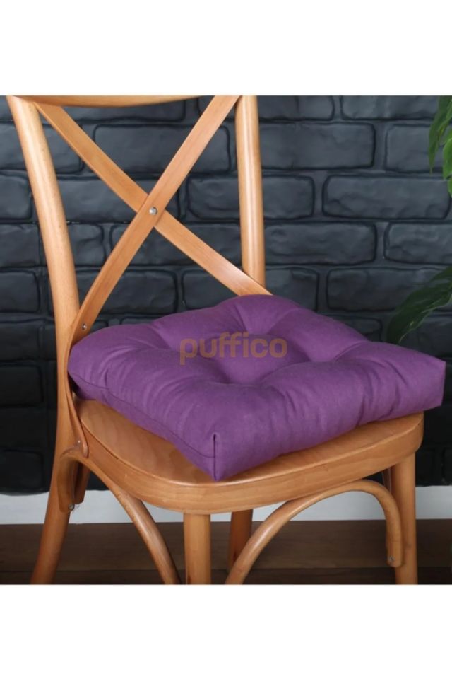 Sandalye Minderi 6'lı - Mor - Pamuklu