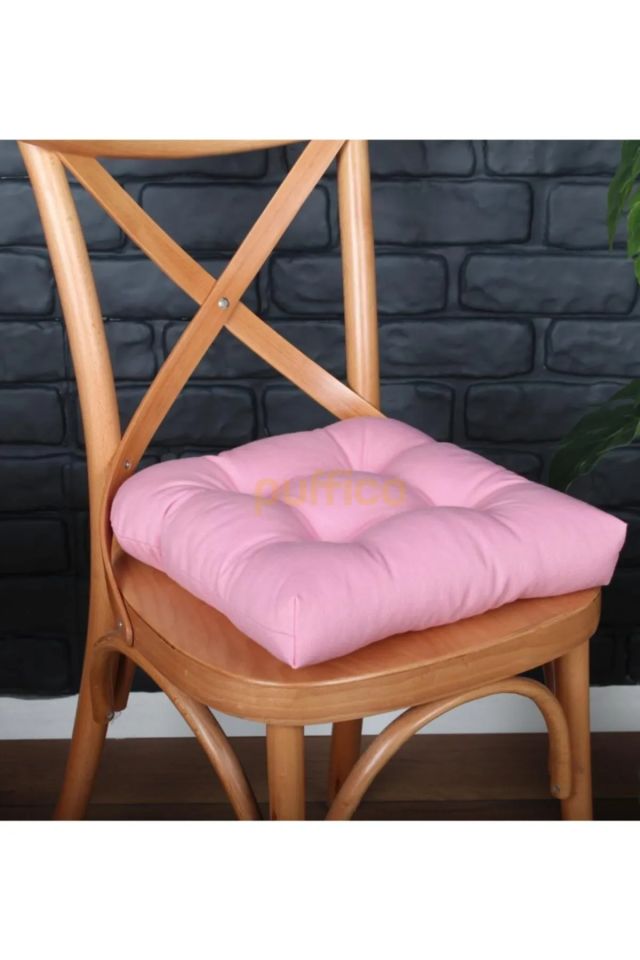 Sandalye Minderi 6'lı - Pembe - Pamuklu
