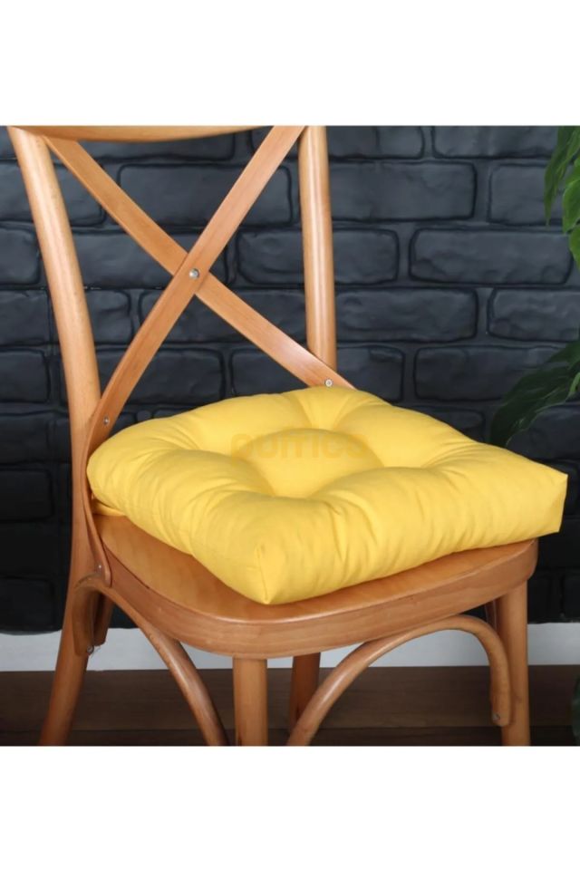 Sandalye Minderi 4'lü - Sarı - Pamuklu