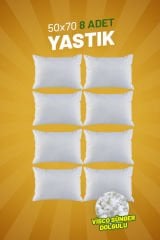 50 x 70 Baş Yastığı 8 Adet - Visco Sünger Dolgulu