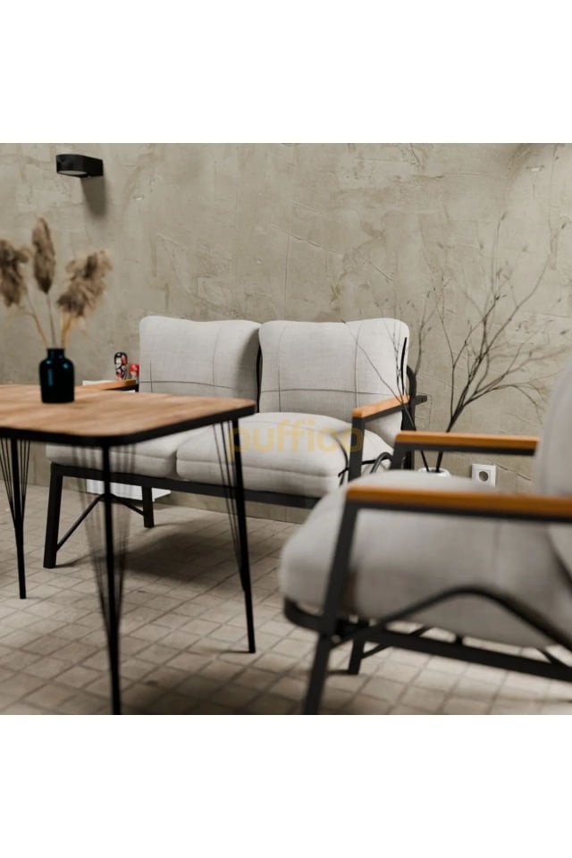 Bahçe Takımı Çay Seti 2+1+1 Bej
