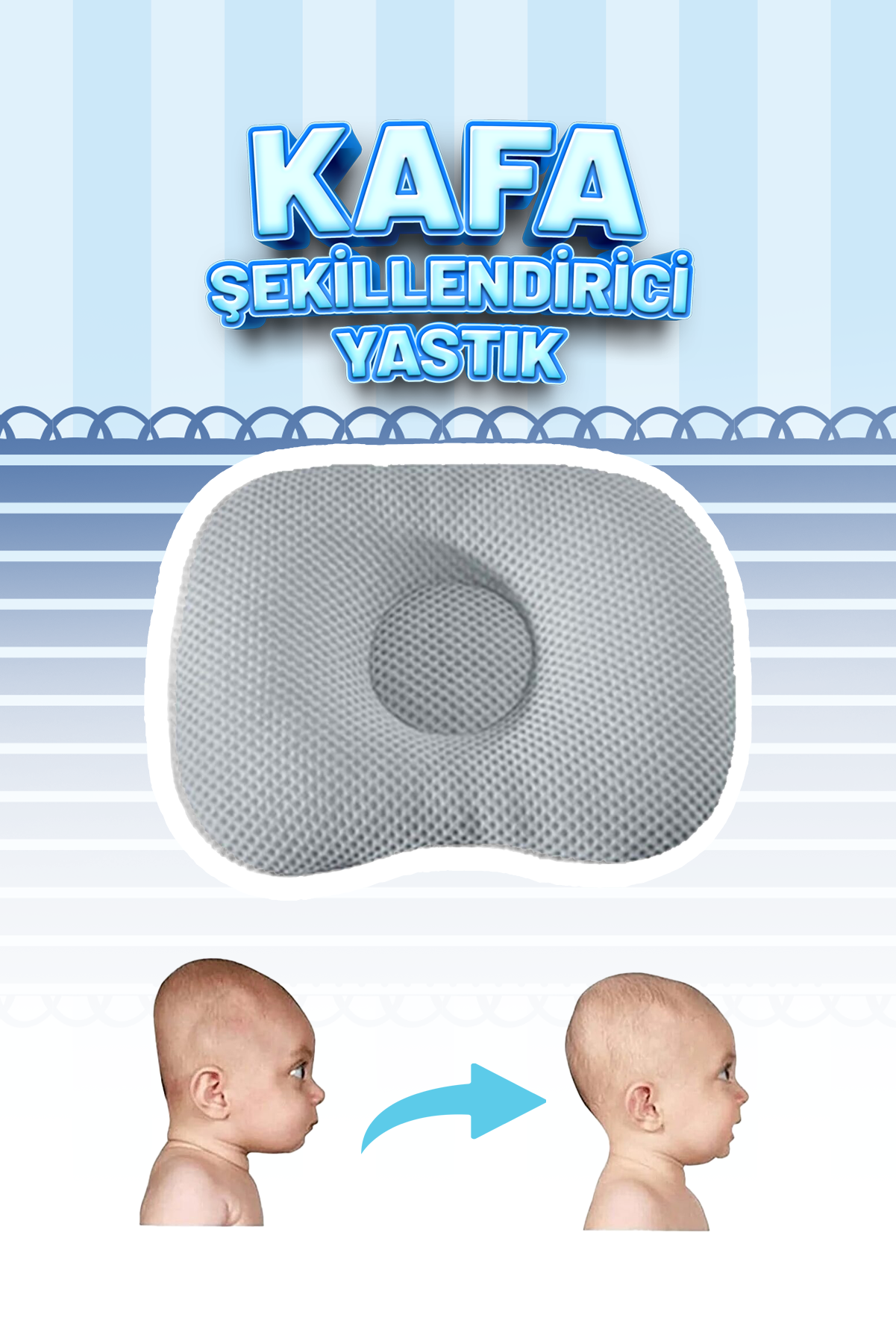 Bebek Kafa Yastığı Gri