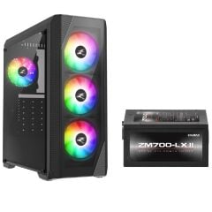 ZALMAN N5 TF 700W ATX Mid Tower 4 RGB Fanlı Kasa 1 x Kulaklık, 1 x Mikrofon, 2 x USB 2.0, 1 x USB 3.0, Fan Kontrol, Renkli Akralik Panel, PCI/AGP 365mm