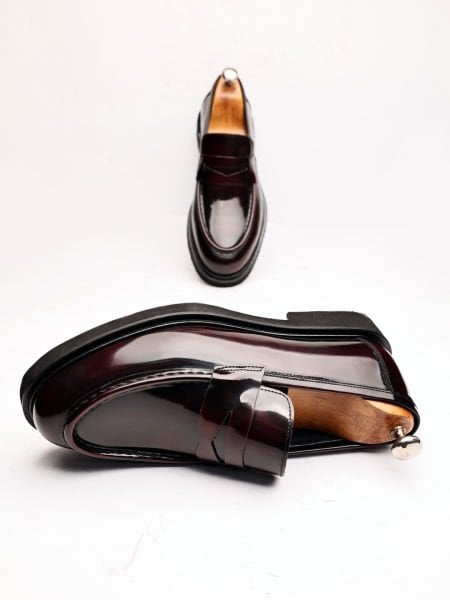 CLARED RED TYLOR REAL LEATHER MEN'S CLASSIC SHOES CLARET RED OPENING - 38