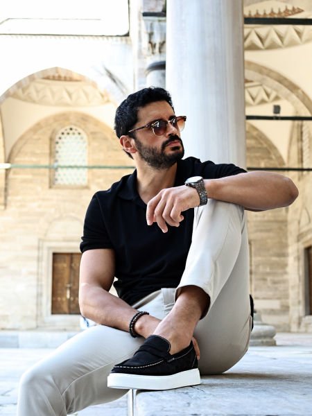 SCHWARZES NUBUK NAPOLI, KOMFORTABLE TÄGLICHE SCHUHE SCHWARZES NUBUK - 44