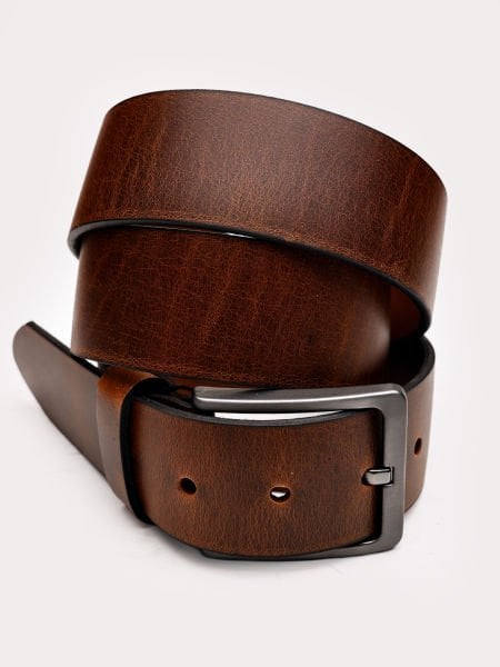 TABACO LION BELT 025 TABA ANTIQUE MEN'S JEANS BELT 025 TABA ANTIQUE - 140CM