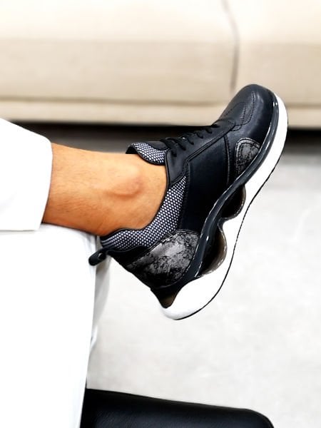 BLACK CLASS AIR QUALITÄT BEQUEME HERREN-LEDERSCHUHE IM TÄGLICHEN STYLE SCHWARZ - 40