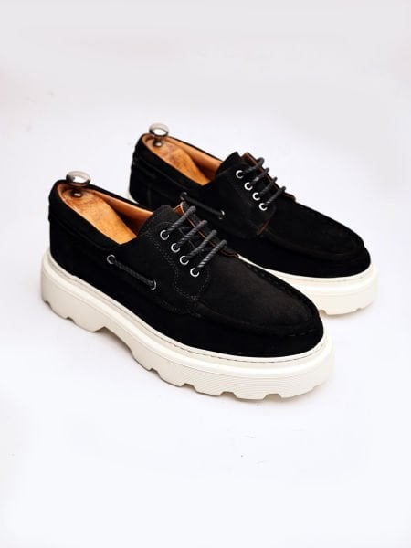 BLACK SUEDE IDEAL SÜET DERİ ERKEK GÜNLÜK AYAKKABI SİYAH SÜET - 45