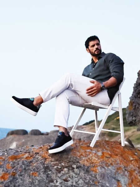 İBAY GIANNI BLACK MEN'S STYLE LEATHER DAILY SHOES BLACK - 44