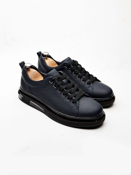 İBAY ALBA AIR LAC,VERT MEN'S LEATHER DAILY COMFORTABLE SHOES DARK BLUE - 43