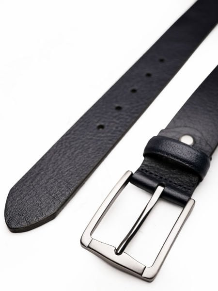 NAVY BLUE LION BELT 061 ERKEK DERİ KOT KEMERİ 061 LACİVERT - 130CM