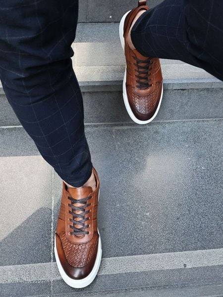 İBAY 185 LIKE TABA MEN'S LEATHER DAILY SHOES TABA CROCO - 40