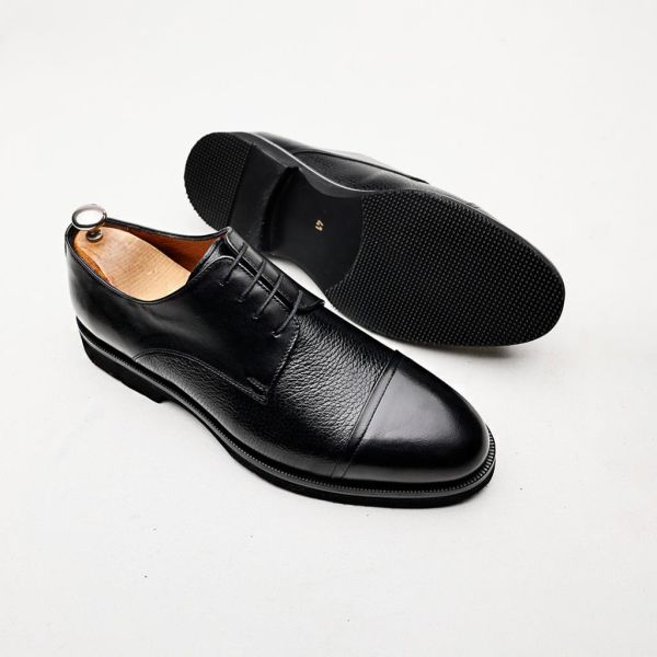 BLACK LORD KOMFORTABLE HERREN-LEDER-TAGESSCHUHE SCHWARZ FLOTER - 46