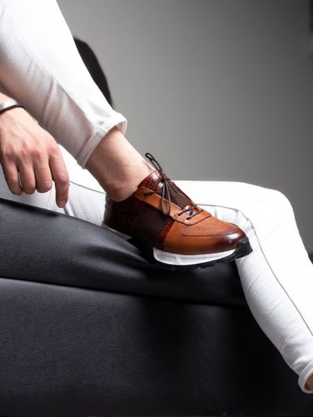 TAN STABIL KOMFORTABLE HERREN-LEDER-TAGESSCHUHE TABA - 39