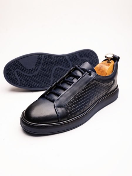 NAVY BLUE RELAX HAKİKİ DERİ ERKEK GÜNLÜK AYAKKABI LACİVERT - 41