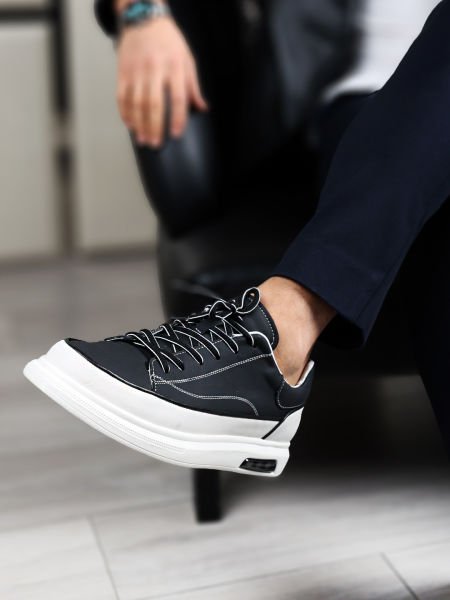 BLACK GREAT NEW SEASON GENUINE LEATHER SHOES