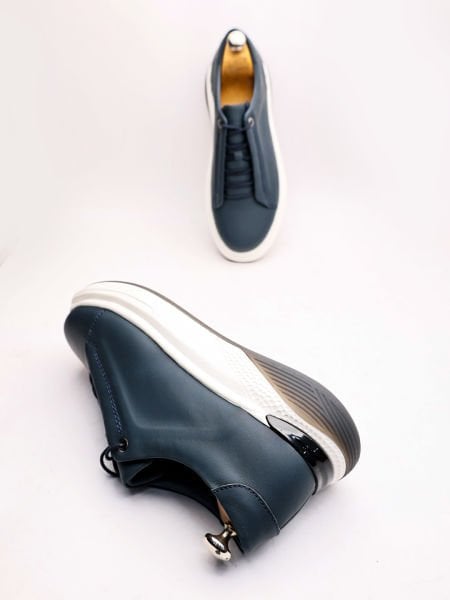 NAVY BLUE MANUEL HAKİKİ DERİ ERKEK KALİTELİ RAHAT AYAKKABI LACİVERT - 40