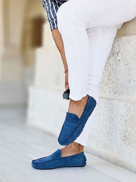 İBAY SPRING SKY BLUE SUEDE DAILY SUMMER SHOES SKY BLUE - 39