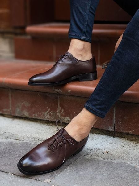 KAFFEE ALVIN KLASSISCHE SCHUHE AUS ECHTLEDER BRAUN - 44