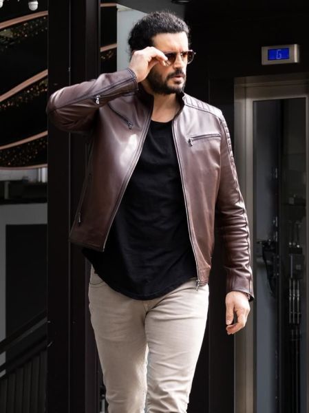 JOHN DAWID BECKHAM KAHVE ERKEK DERİ MONT KAHVE - 4XL