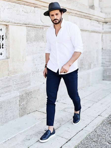 NAWY BLAU PABLO KLASSISCHE SCHUHE AUS ECHTLEDER MARINEBLAU - 40