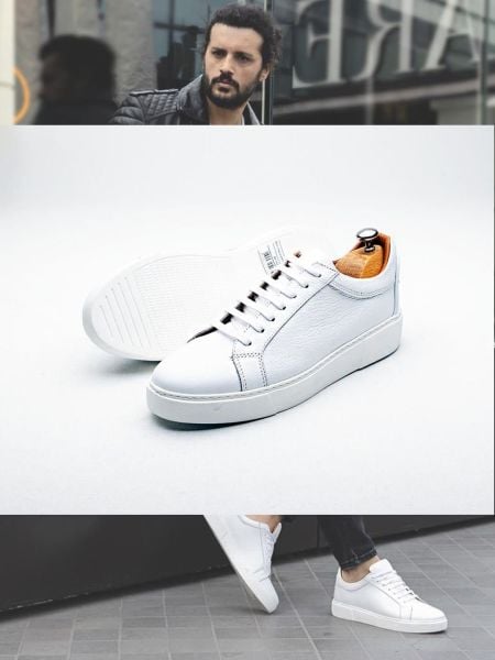 İBAY 1300 FIERO WHITE MEN'S LEATHER DAILY SHOES WHITE - 44