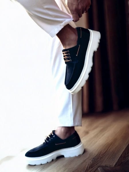 MARINEBLAUES WILDLEDER IDEAL ECHT DUET LEDER HERREN FREIZEITSCHUHE MARINEBLAUES WILDLEDER - 38