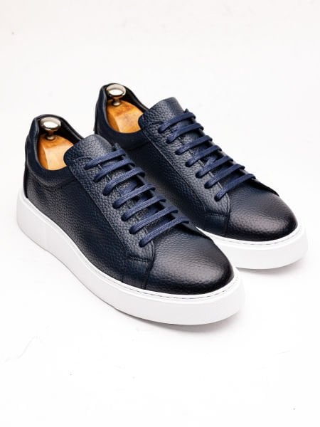 MARINEBLAUER FIERO ECHTLEDER TÄGLICHE HERREN-LEDERSCHUHE MARINEBLAUER FLOOTER - 39