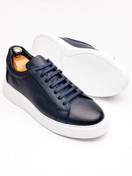 MARINEBLAUER FIERO ECHTLEDER TÄGLICHE HERREN-LEDERSCHUHE MARINEBLAUER FLOOTER - 39